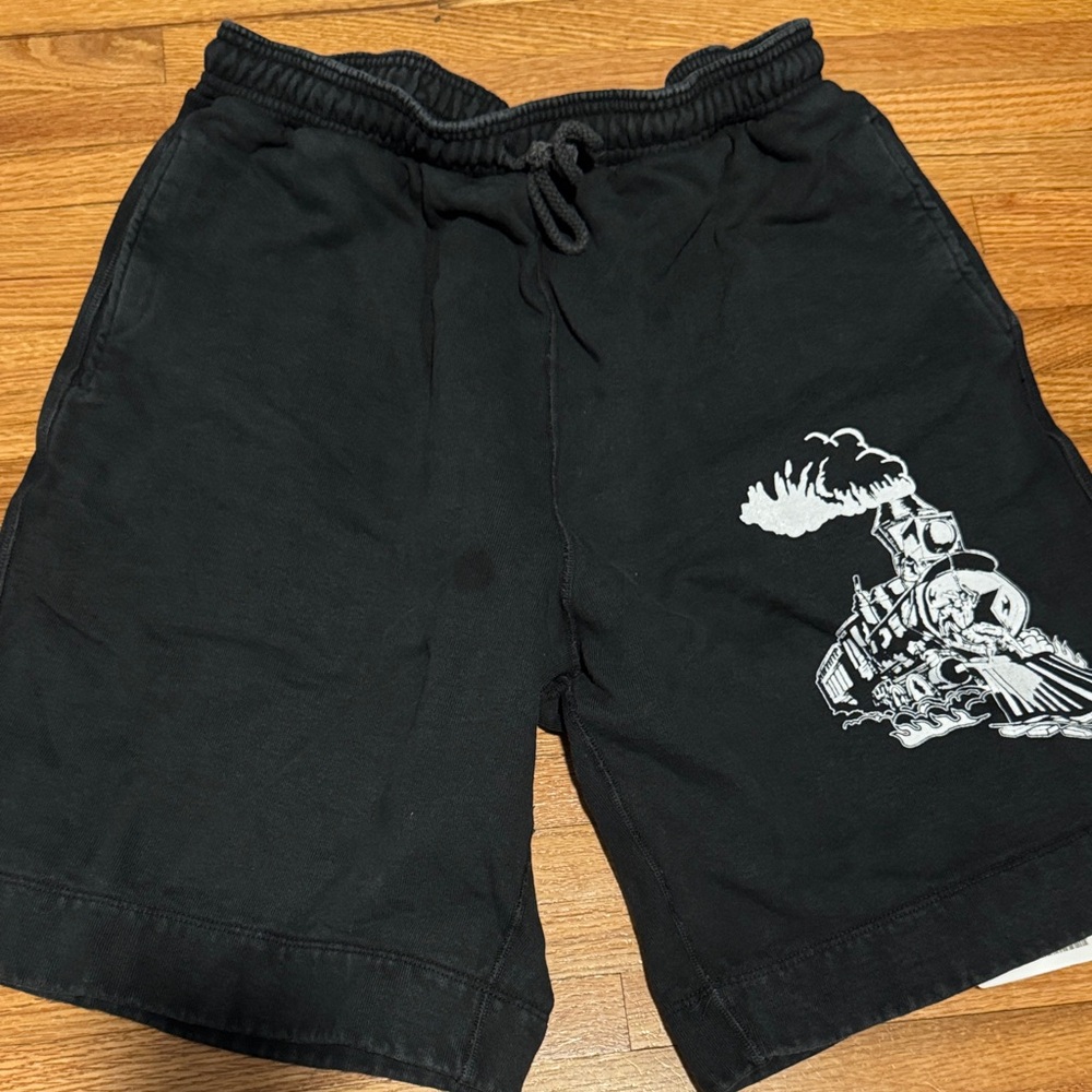 Warren Lotas Black Train Graphic Men's Shorts